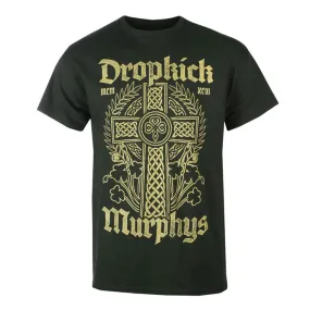 Heren T-shirt Dropkick Murphys - Celtic Cross Logo - Forest Green - KINGS ROAD